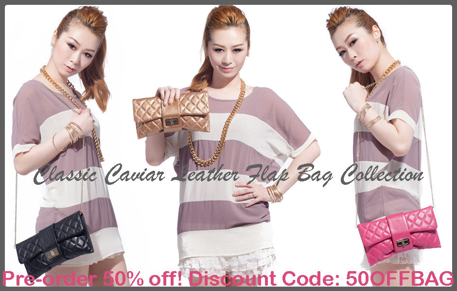 CLASSIC CAVIAR MULTI FLAP BAG