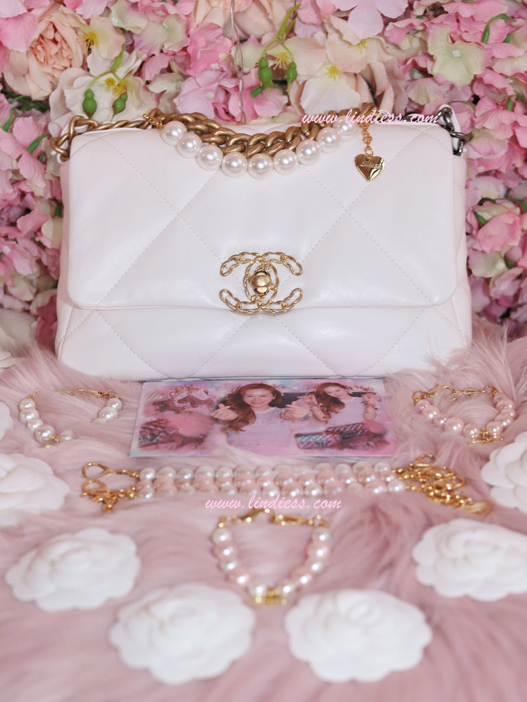 sailorsunny Cute Bag Charm Pearl Chain Women Keychain Charms For Handbags  Cute Keychains For Women Ribbon Pearl Charms