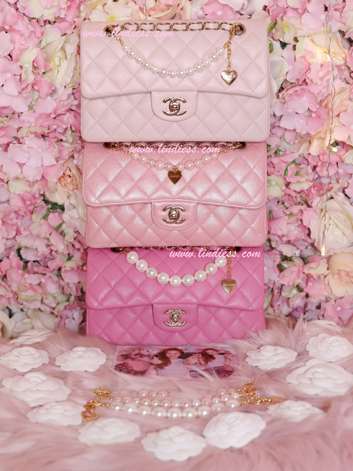 pink chanel double flap