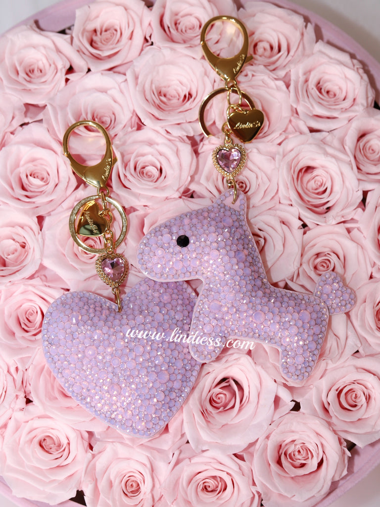 PRINCESS CRYSTAL HEART & HORSE - MILKY BABY PINK