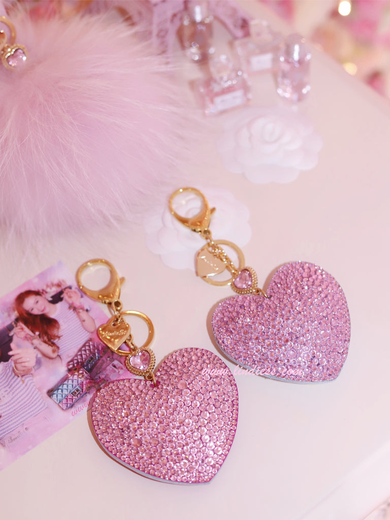 PRINCESS CRYSTAL HEART & POM POM - LILAC BABY PINK