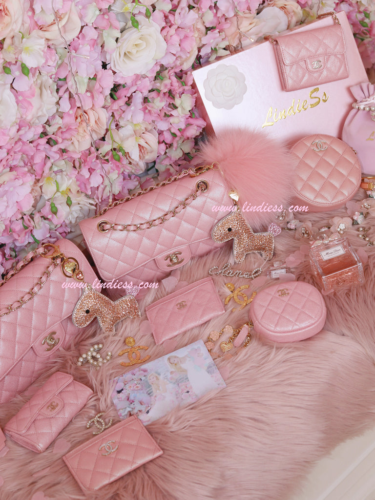 PRINCESS CRYSTAL HORSE POM POM - ROSE GOLD
