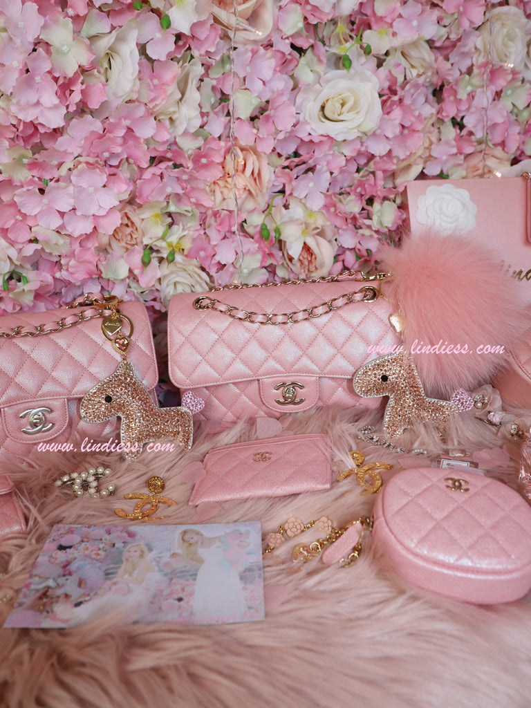 PRINCESS CRYSTAL HORSE POM POM - ROSE GOLD