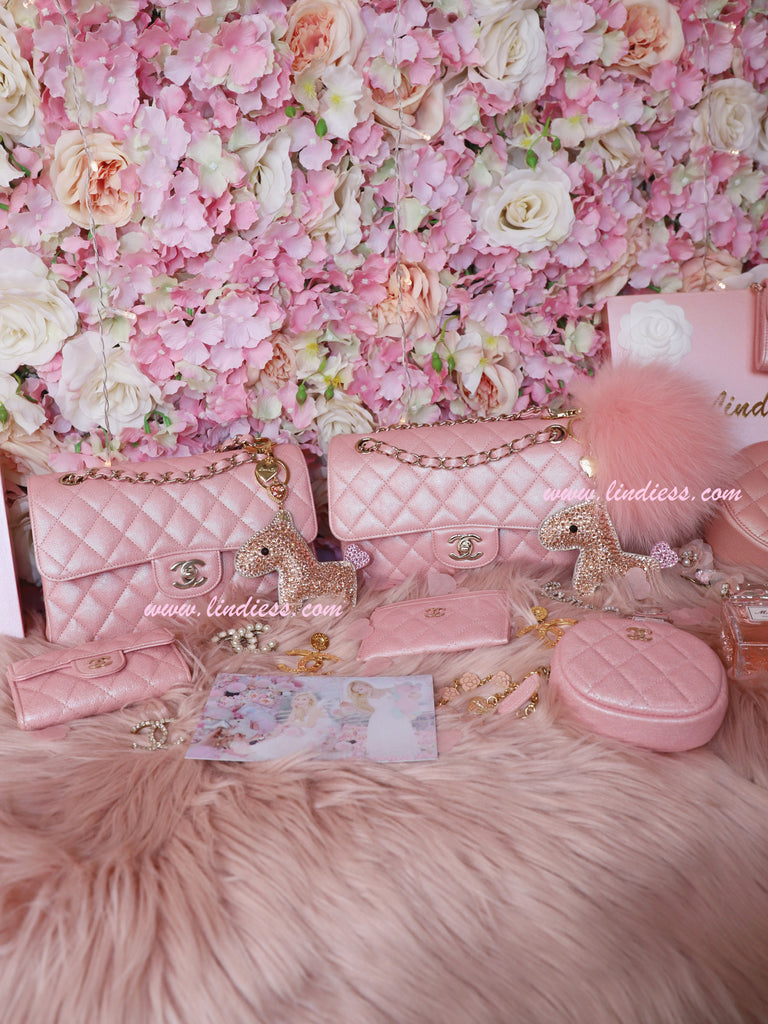 PRINCESS CRYSTAL HORSE POM POM - ROSE GOLD