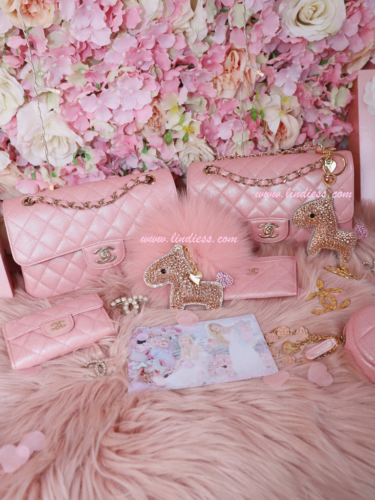PRINCESS CRYSTAL HORSE POM POM - ROSE GOLD