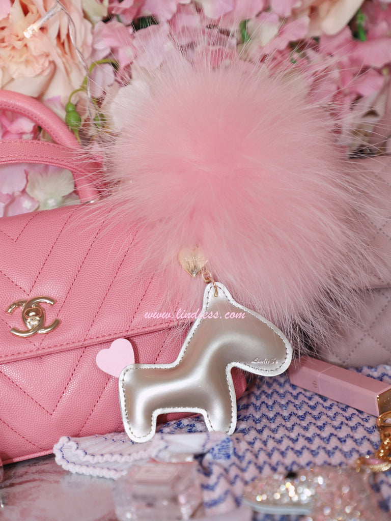 PRINCESS CRYSTAL HORSE & MINI SWEET HEART POM POM