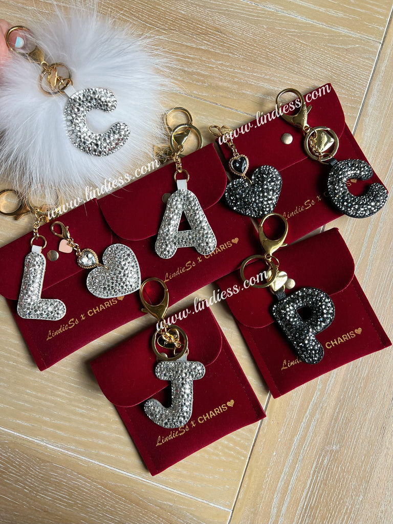 LINDIESS X CHARIS BLING BLING ABC INITIAL BAG CHARM