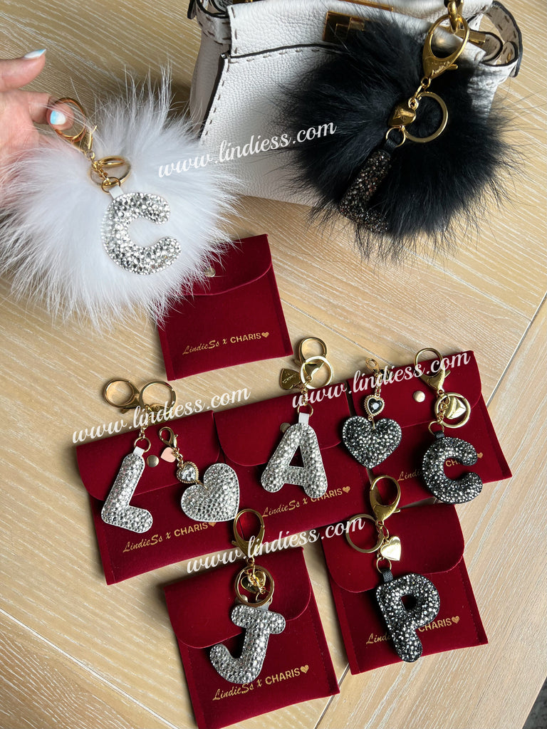LINDIESS X CHARIS BLING BLING ABC INITIAL BAG CHARM