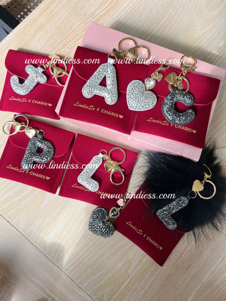 LINDIESS X CHARIS BLING BLING ABC INITIAL BAG CHARM