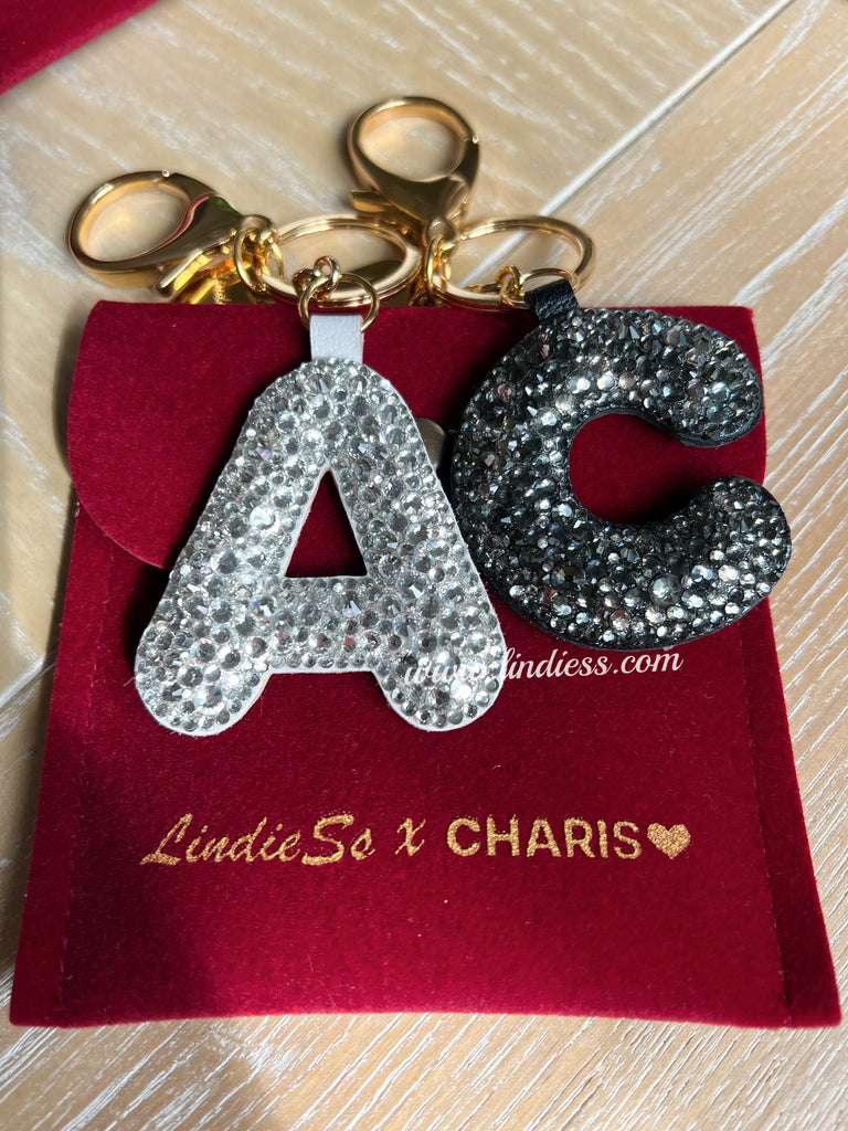 LINDIESS X CHARIS BLING BLING ABC INITIAL BAG CHARM