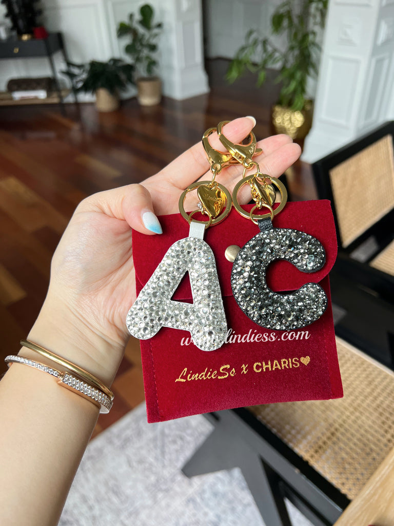 LINDIESS X CHARIS BLING BLING ABC INITIAL BAG CHARM