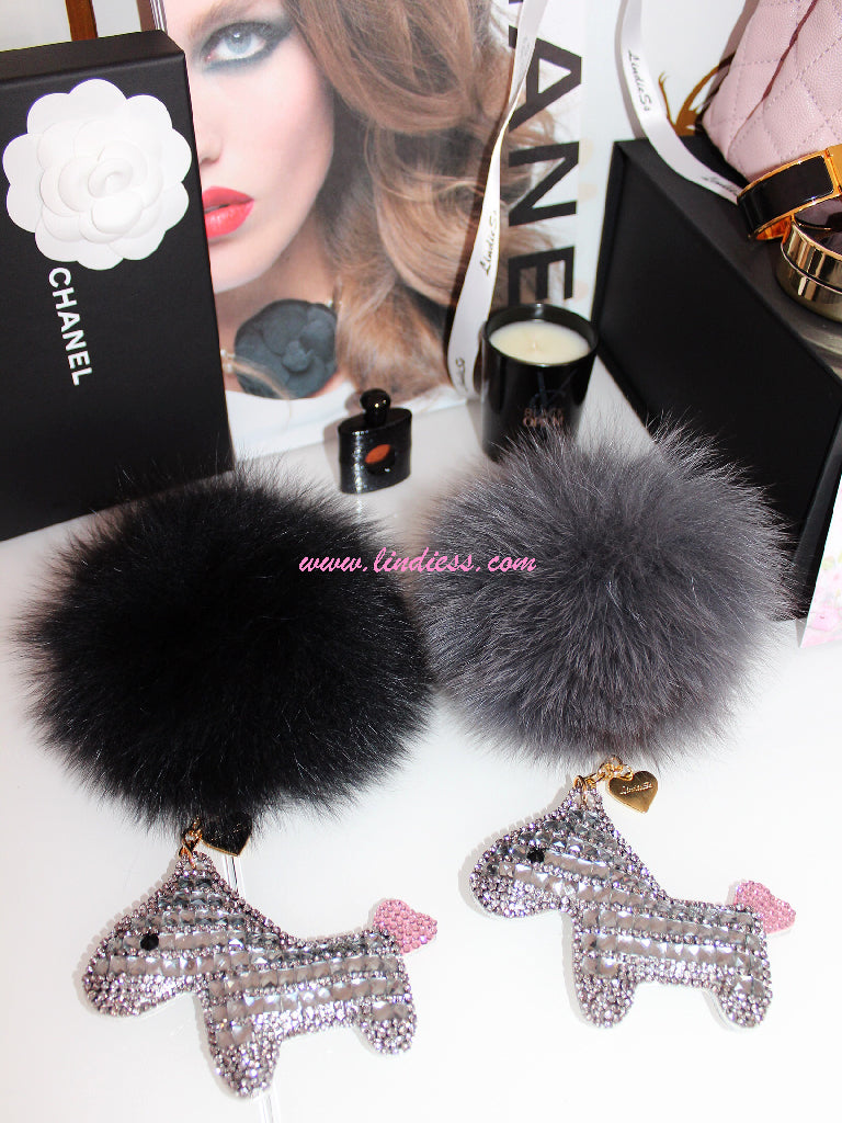 SILVER FLUFFY FOX MONSTER LUCKY CRYSTAL HORSE