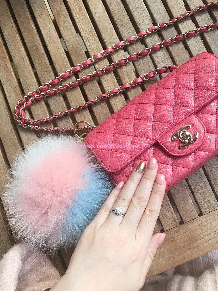 Chanel M/L Medium Flap Bag Valentine Limited Edition Pink Lambskin
