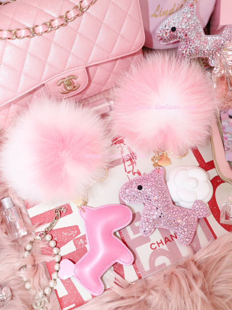 PRINCESS CRYSTAL HORSE & MINI SWEET HEART POM POM