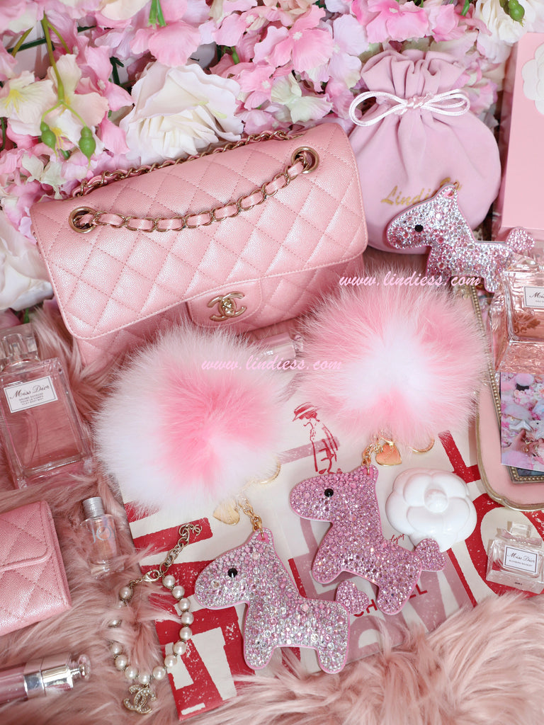 PRINCESS CRYSTAL HORSE & MINI SWEET HEART POM POM