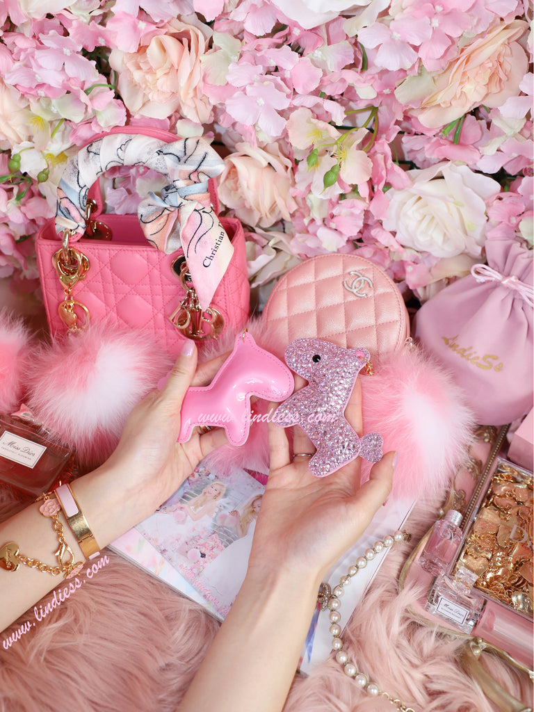 PRINCESS CRYSTAL HORSE & MINI SWEET HEART POM POM