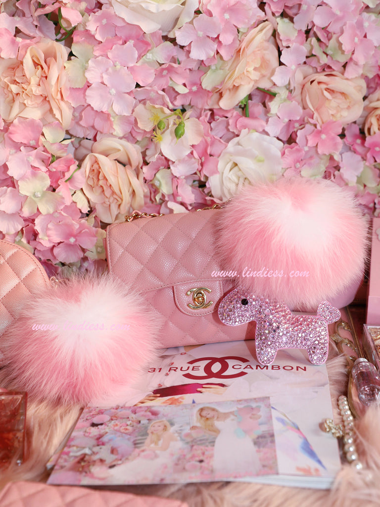 PRINCESS CRYSTAL HORSE & MINI SWEET HEART POM POM
