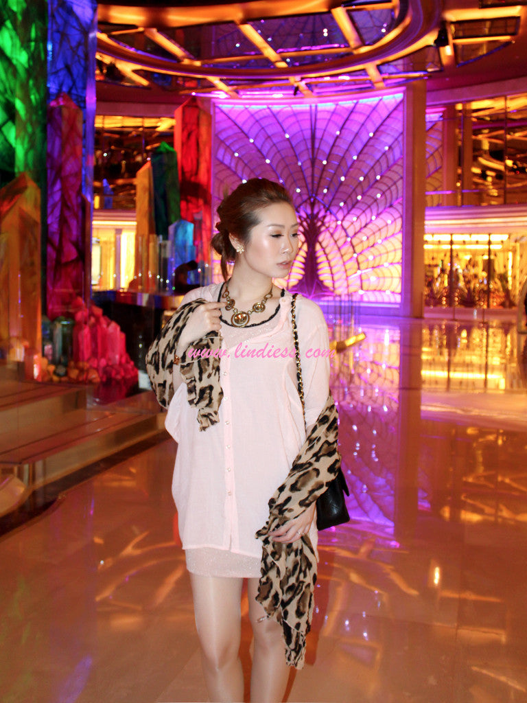 CHIC VOLUMENESS BIG LEOPARD SCARF - ARMY