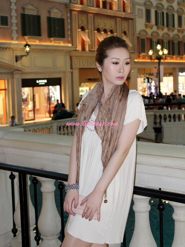 SILK SCARF - GOLD SATIN